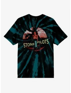 Discount ✔️ Stone Temple Pilots Core Spiral Dye Boyfriend Fit 👧 Girls T-Shirt 🥰