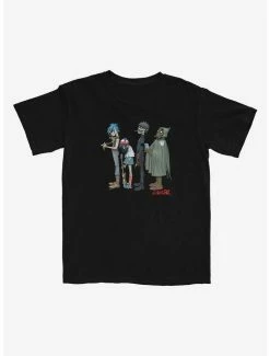 Best Sale 🧨 Gorillaz Members Together Boyfriend Fit 👧 Girls T-Shirt ⭐