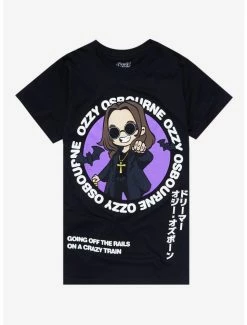 Flash Sale 😍 Ozzy Osbourne Chibi Crazy Train Boyfriend Fit 👧 Girls T-Shirt 🌟
