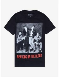 Flash Sale 🎉 New Kids On The Block Grop Portrait Boyfriend Fit 👧 Girls T-Shirt 😉