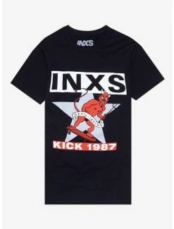 Cheapest 🎁 INXS Kick 1987 Boyfriend Fit 👧 Girls T-Shirt 🤩