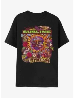 Best Pirce ❤️ Sublime 40 Oz To Freedom Psychedelic Boyfriend Fit 👧 Girls T-Shirt 🎉