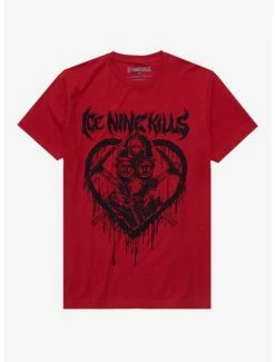 Cheap 🔥 Ice Nine Kills Pick Axe Heart Boyfriend Fit 👧 Girls T-Shirt 👍